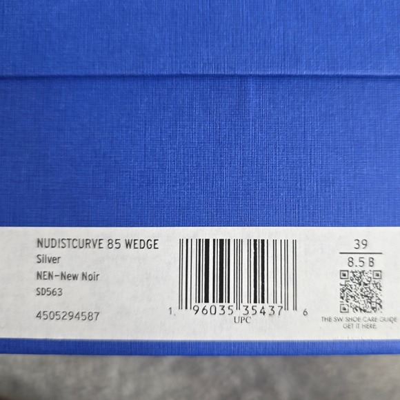 Stuart Weitzman Nudistcurve 85 Wedge Sandals Metallic Silver Heels Size 8.5B NEW - Picture 7 of 7